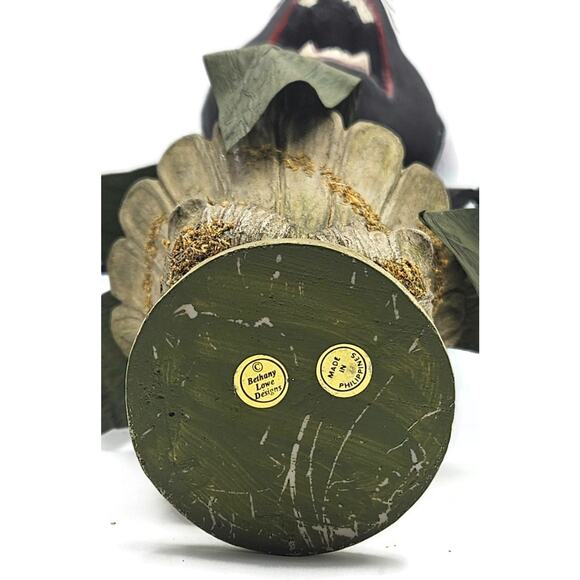 Bethany Lowe Scaredy Cat Orchid Halloween Black Paper Mache Flower Urn 18" Rare - Picture 10 of 10